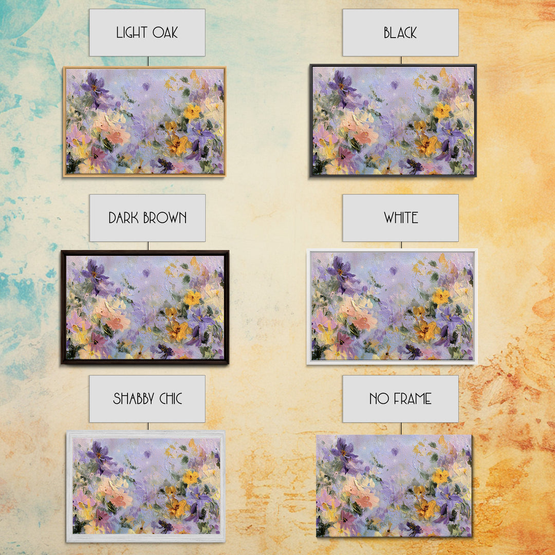 Wildflower Field in Loose Pastel Strokes Canvas Print, Impressionist Art, Modern Art, Living Room Decor, Oil Painting, IMP-3x2-12