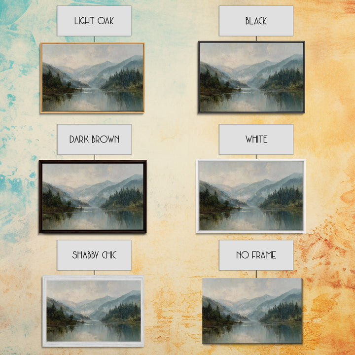 Mountain Lake with Sparkling Reflections Canvas Print, Impressionist Art, Abstract Painting, Living Room Decor, Impression, IMP-3x2-28
