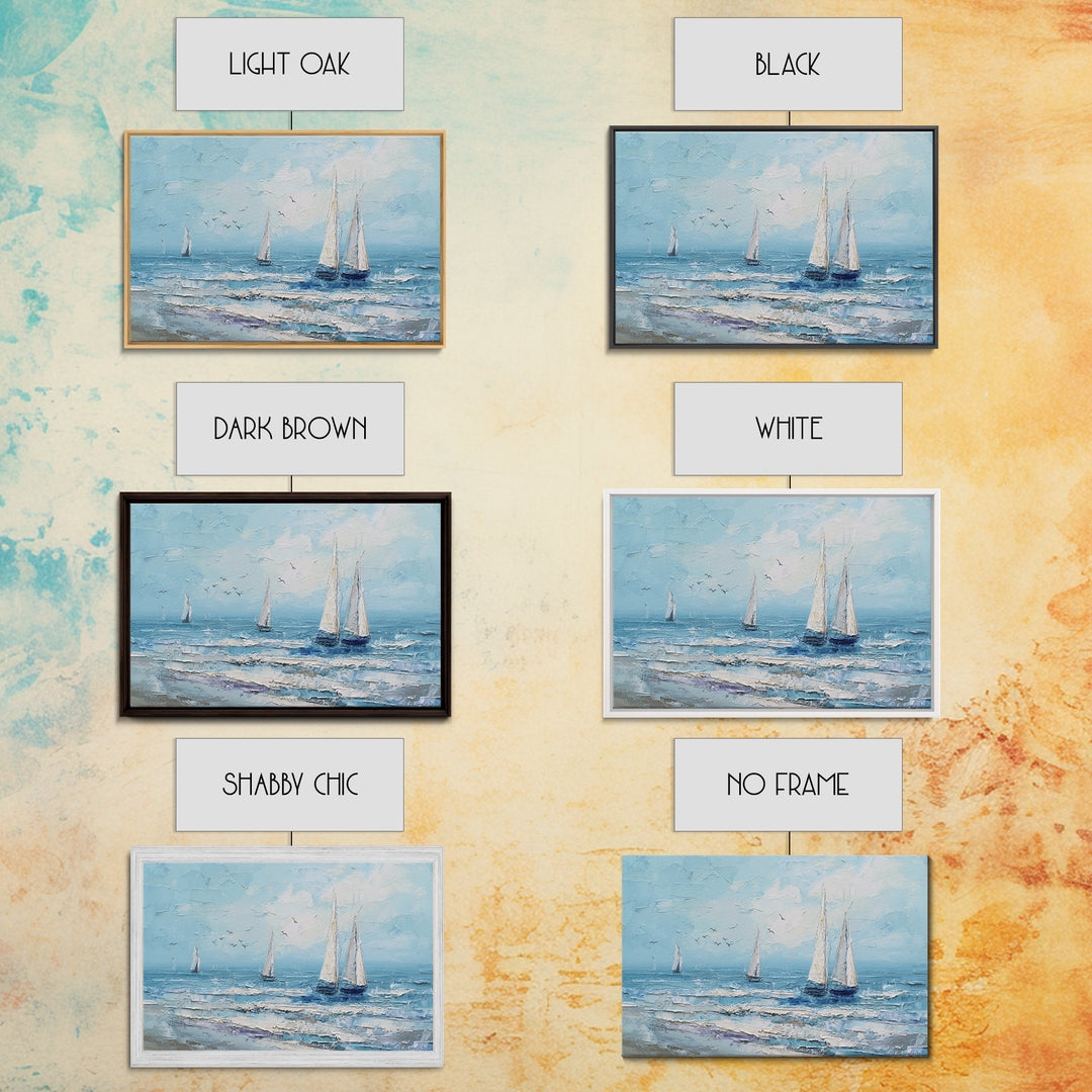 Sailboats on a Bright Sparkling Harbor Canvas Print, Impressionist Art, Statement Artwork, Living Room Decor, Impression, IMP-3x2-85