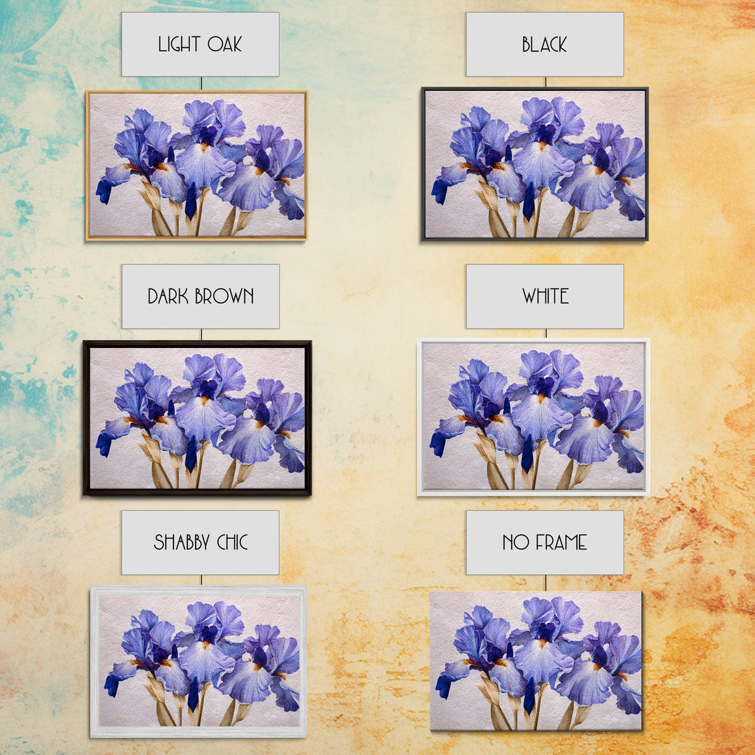 Iris Garden with Blue Violet Strokes Canvas Print, Impressionist Art, Printable Wall Art, Living Room Decor, Impression, IMP-3x2-96