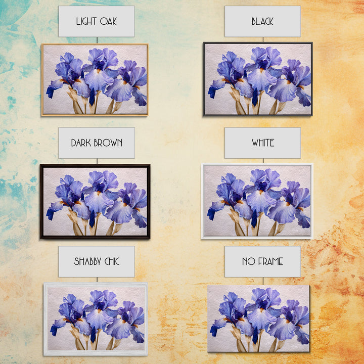 Iris Garden with Blue Violet Strokes Canvas Print, Impressionist Art, Printable Wall Art, Living Room Decor, Impression, IMP-3x2-96