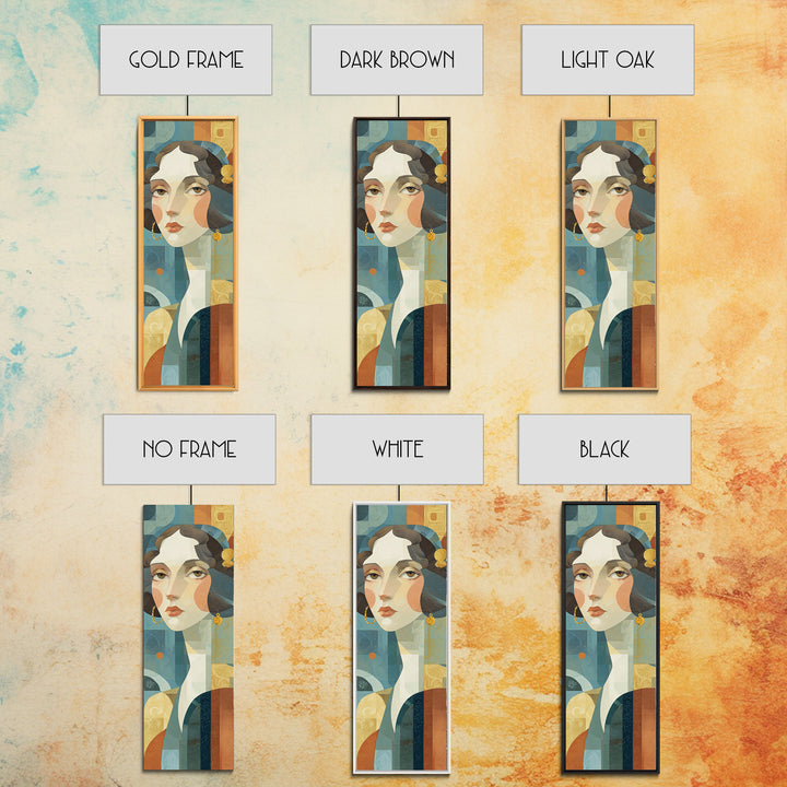 Renaissance Inspired Portrait with Modern Softness Canvas Print, Italian Villa Art, Landscape Painting, Living Room Decor, IVA-1x3-54