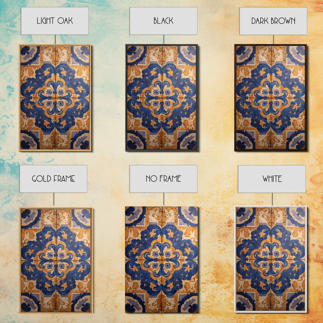 Italian Tile Pattern Canvas Print, Italian Villa Art, Statement Artwork, Living Room Decor, Fine Art, Villa, Oil Painting, IVA-2x3-49