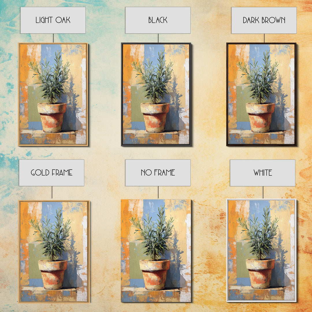 Terra Cotta Pot Framed Canvas Print, Italian Villa Art, Digital Art Print, Living Room Decor, Fine Art, Villa, Luxury Decor, IVA-2x3-6