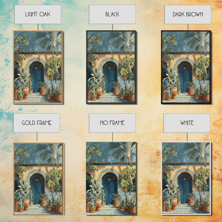 Italian Tile Pattern Framed Canvas Print, Italian Villa Art, Textured Painting, Living Room Decor, Villa, Living Room Wall Art, IVA-2x3-73