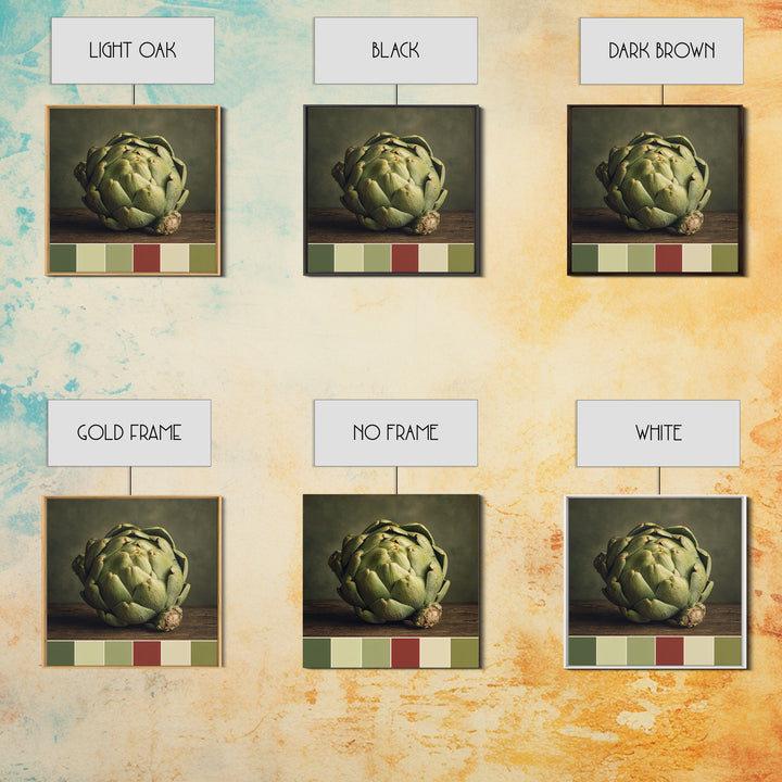 Artichoke Closeup in Painterly Green Tones Canvas Print, Kitchen Art, Coffee Print, Kitchen Decor, Fine Art, Kitchen, KIT-1x1-92