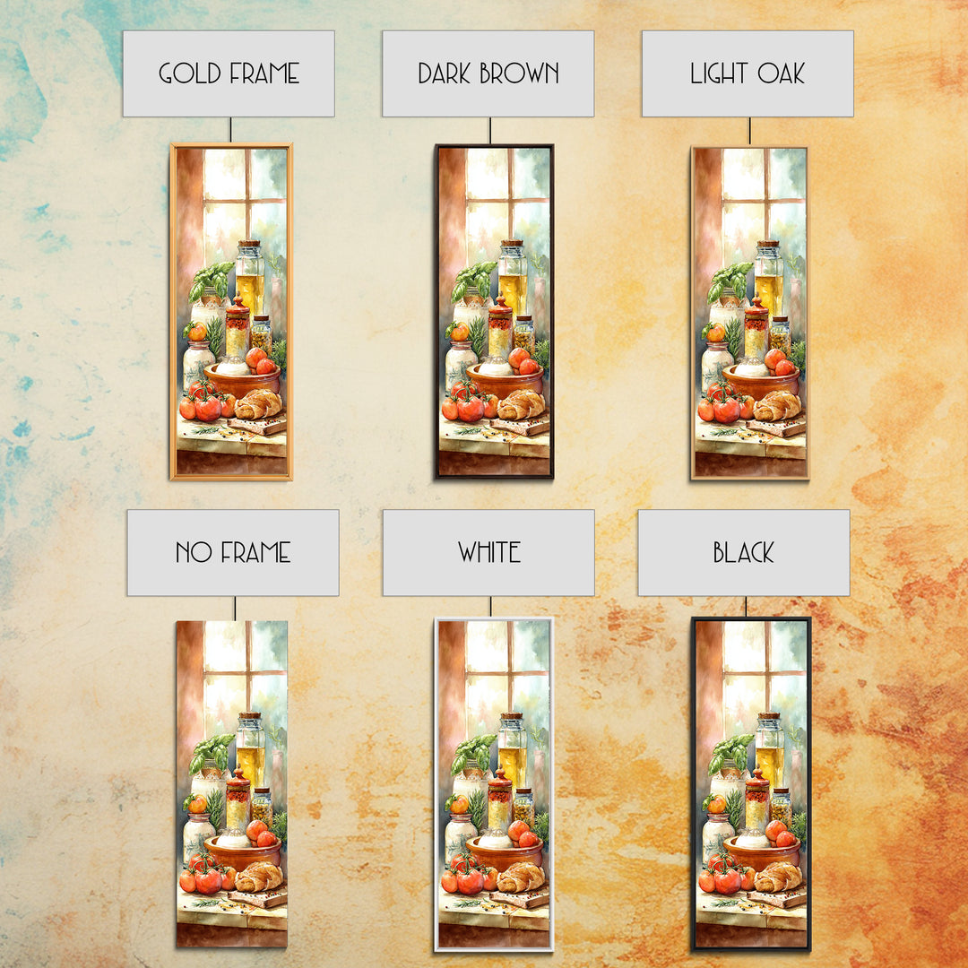 Watercolor Spice Jars Without Readable Labels Canvas Print, Kitchen Art, Kitchen Print, Kitchen Decor, Fine Art, Kitchen, KIT-1x3-49