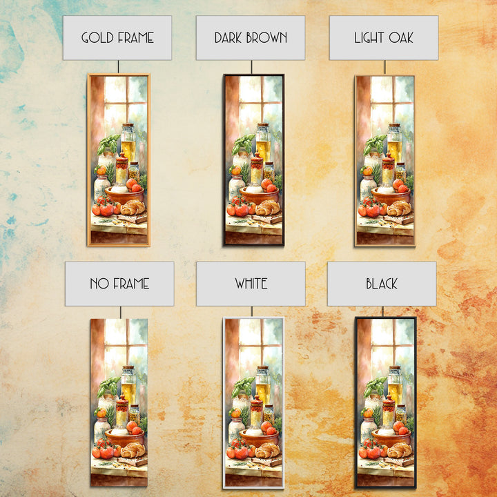 Watercolor Spice Jars Without Readable Labels Canvas Print, Kitchen Art, Kitchen Print, Kitchen Decor, Fine Art, Kitchen, KIT-1x3-49