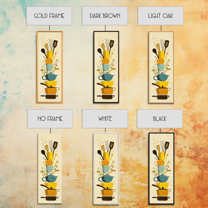 Kitchen Utensil Silhouettes Canvas Print, Kitchen Art, Neutral Decor, Kitchen Decor, Abstract Art, Kitchen, Wall Art, KIT-1x3-9