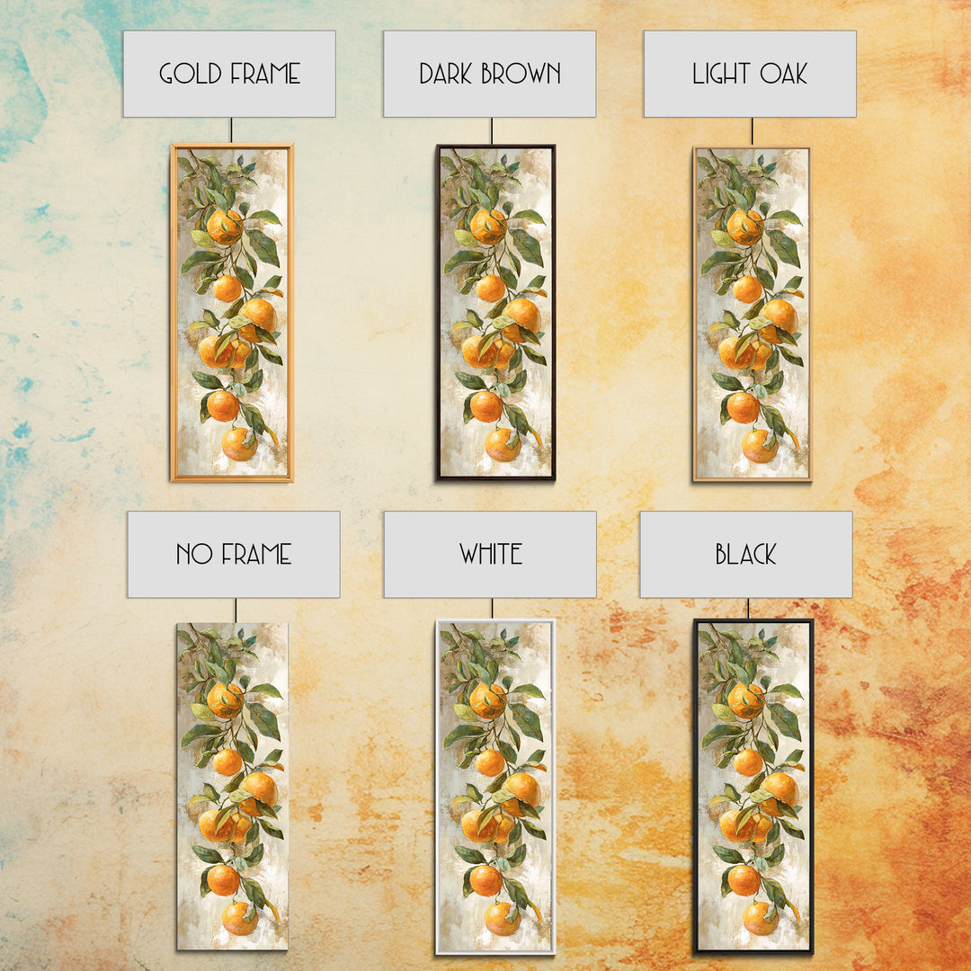 Orange Citrus Botanical Branch Canvas Print, Kitchen Art, Kitchen Print, Kitchen Decor, Oil Painting, Kitchen, Art Print, KIT-1x3-95