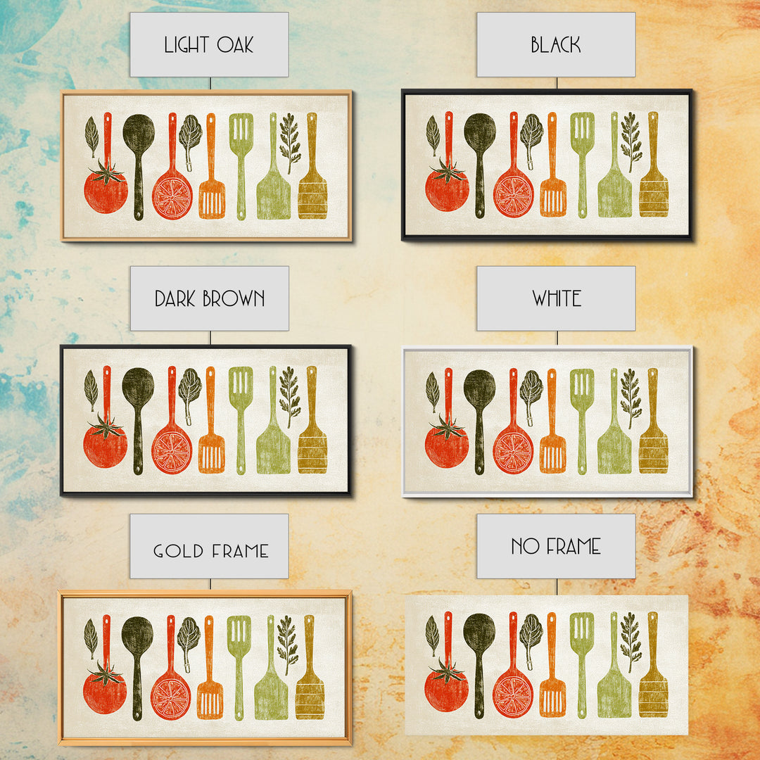 Kitchen Utensil Silhouettes Canvas Print, Kitchen Art, Art Deco, Kitchen Decor, Fine Art, Kitchen, Poster Art, Trendy Wall Art, KIT-2x1-89
