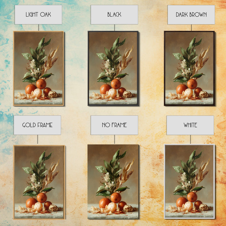 Orange Citrus Botanical Branch Framed Canvas Print, Kitchen Art, Contemporary Art, Kitchen Decor, Kitchen, Kitchen Wall Art, KIT-2x3-43