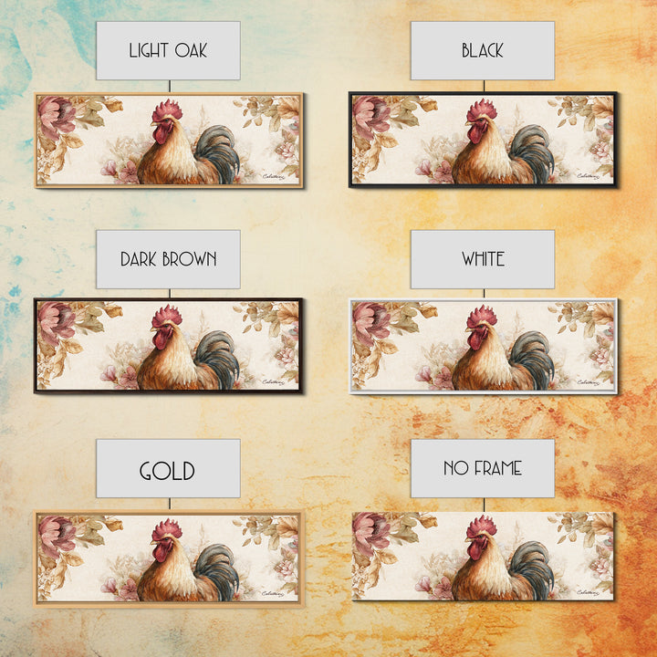 Rooster Portrait for Country Kitchen Charm Framed Canvas Print, Kitchen Art, Kitchen Art Print, Kitchen Decor, Kitchen, KIT-3x1-32