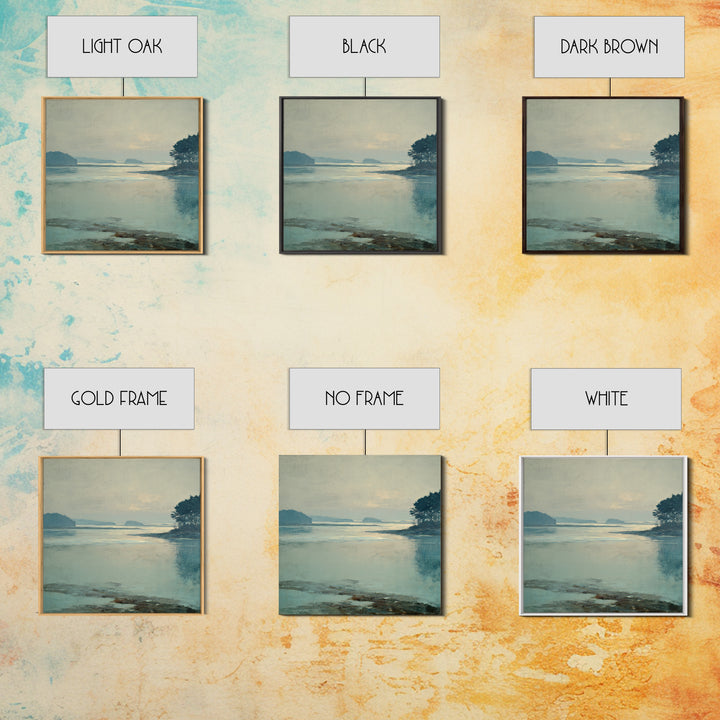 Fjord Landscape with Icy Blue Water Canvas Print, Landscape Art, Digital Print, Living Room Decor, Fine Art, Horizon, LAN-1x1-15