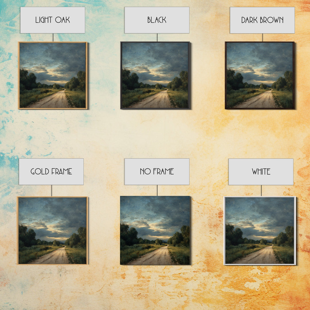 Old Country Road Canvas Print, Landscape Art, Art Prints, Living Room Decor, Horizon, Abstract Wall Art, Boho Wall Art, LAN-1x1-20
