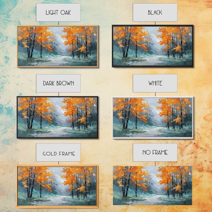 Autumn Forest Path Canvas Print, Landscape Art, Digital Print, Living Room Decor, Fine Art, Horizon, Living Room Wall Art, LAN-2x1-77