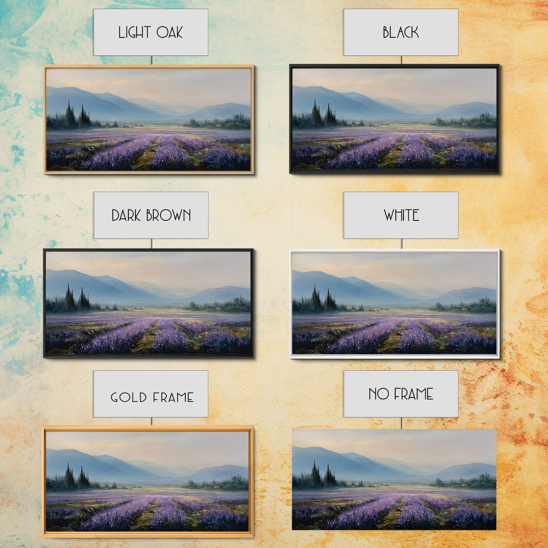 Lavender Field Leading to Distant Hills Canvas Print, Landscape Art, Digital Prints, Living Room Decor, Fine Art, Horizon, LAN-2x1-78