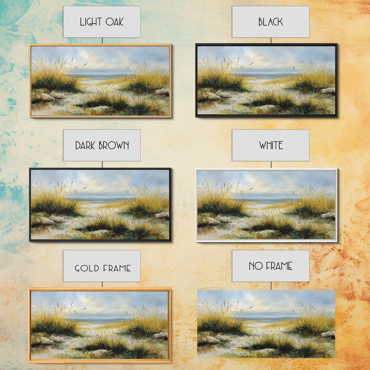 Desert Dunes under Pale Moon Framed Canvas Print, Landscape Art, Set of 3 Prints, Living Room Decor, Fine Art, Horizon, LAN-2x1-79
