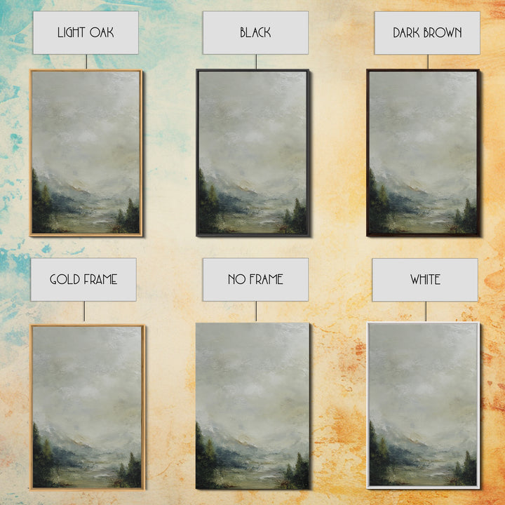 Rocky Scottish Highland Framed Canvas Print, Landscape Art, Printable Wall Art, Living Room Decor, Oil Painting, Horizon, LAN-2x3-25