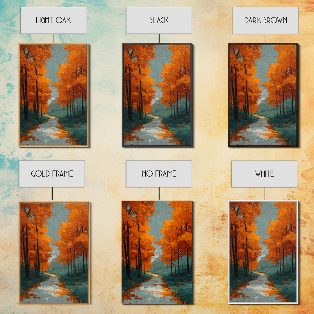 Autumn Forest Path Canvas Print, Landscape Art, Living Room Decor, Oil Painting, Horizon, Modern Art, Gallery Decor, LAN-2x3-65
