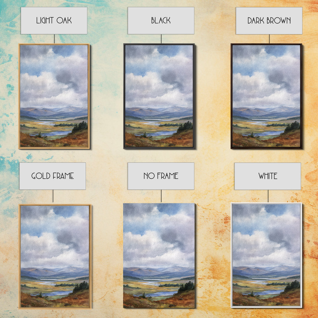 Rocky Scottish Highland Framed Canvas Print, Landscape Art, Boho Wall Art, Living Room Decor, Fine Art, Horizon, Neutral Decor, LAN-2x3-73