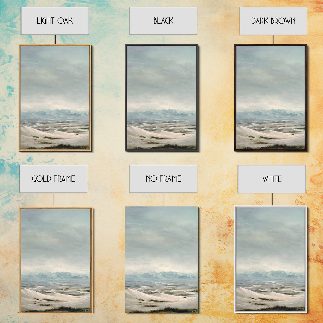 Desert Dunes under Pale Moon Canvas Print, Landscape Art, Set of 3 Prints, Living Room Decor, Fine Art, Horizon, LAN-2x3-91