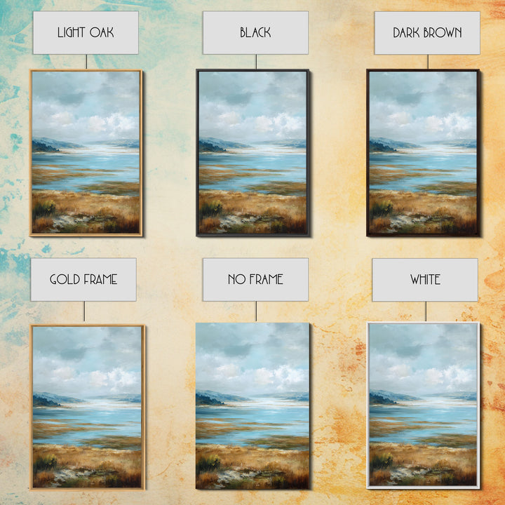 Fjord Landscape with Icy Blue Water Canvas Print, Landscape Art, Floral Wall Art, Living Room Decor, Fine Art, Horizon, LAN-2x3-95