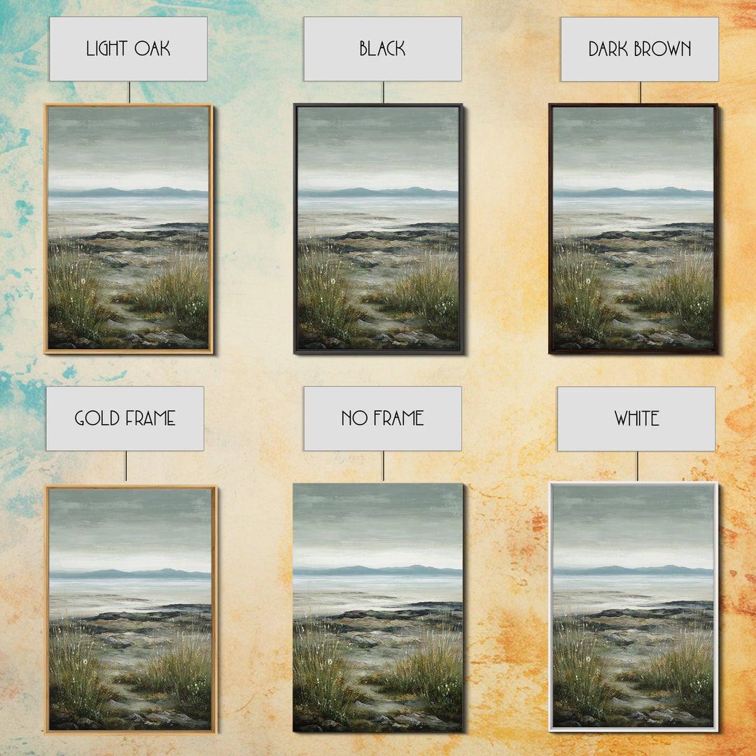 Rocky Scottish Highland Framed Canvas Print, Landscape Art, Boho Wall Art, Living Room Decor, Fine Art, Horizon, Neutral Decor, LAN-2x3-97