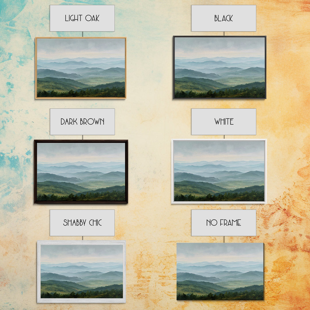 Rolling Green Hills Framed Canvas Print, Landscape Art, Floral Wall Art, Living Room Decor, Fine Art, Horizon, Minimalist Decor, LAN-3x2-82