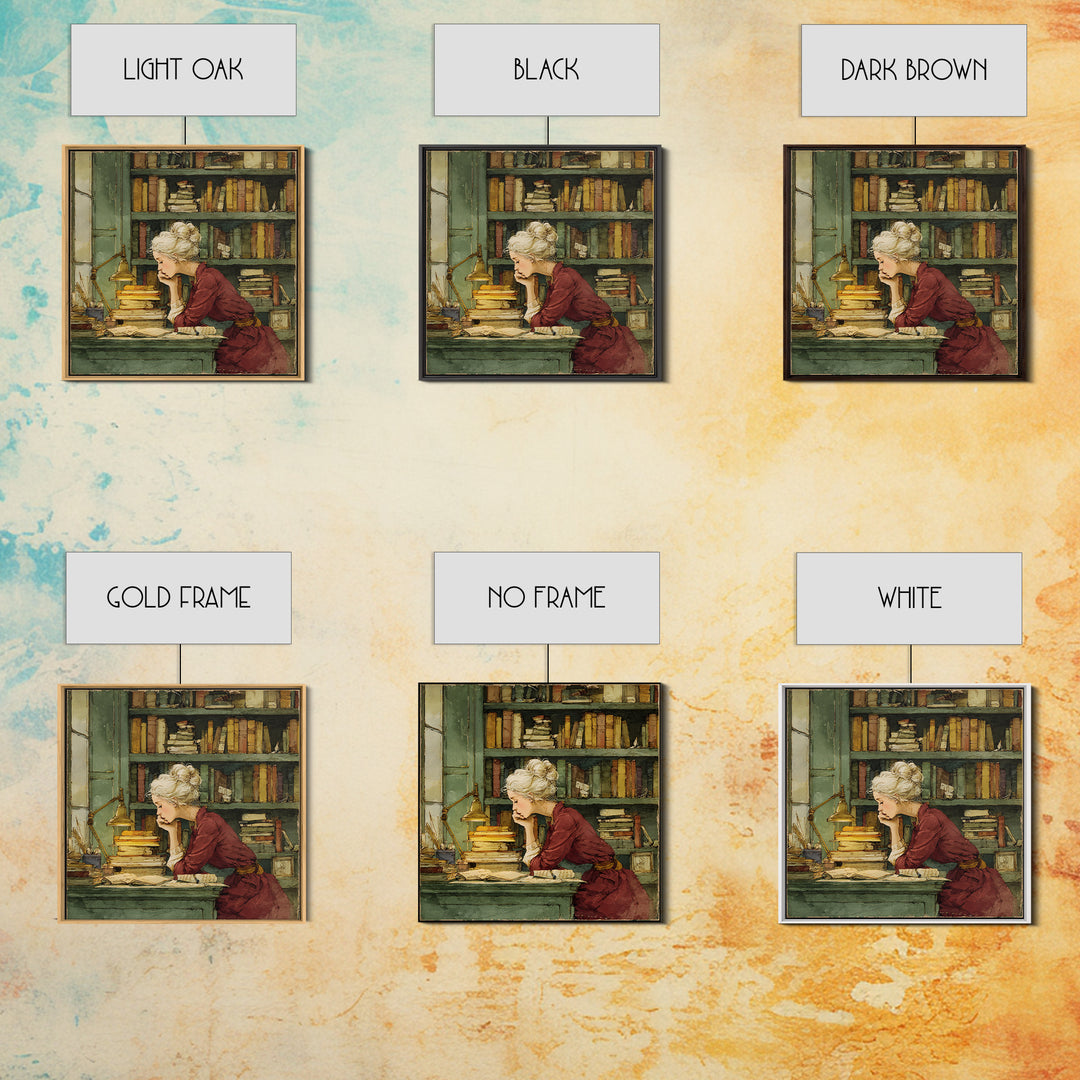 Classical Scholar Portrait Canvas Print, Library Art, Halloween Wall Decor, Library Decor, Oil Painting, Archive, LIB-1x1-10