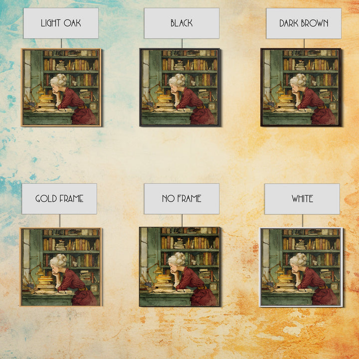 Classical Scholar Portrait Canvas Print, Library Art, Halloween Wall Decor, Library Decor, Oil Painting, Archive, LIB-1x1-10