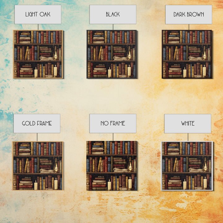 Library Shelf Pattern Canvas Print, Library Art, Gallery Decor, Library Decor, Fine Art, Archive, Wall Art, Home Decor, LIB-1x1-59