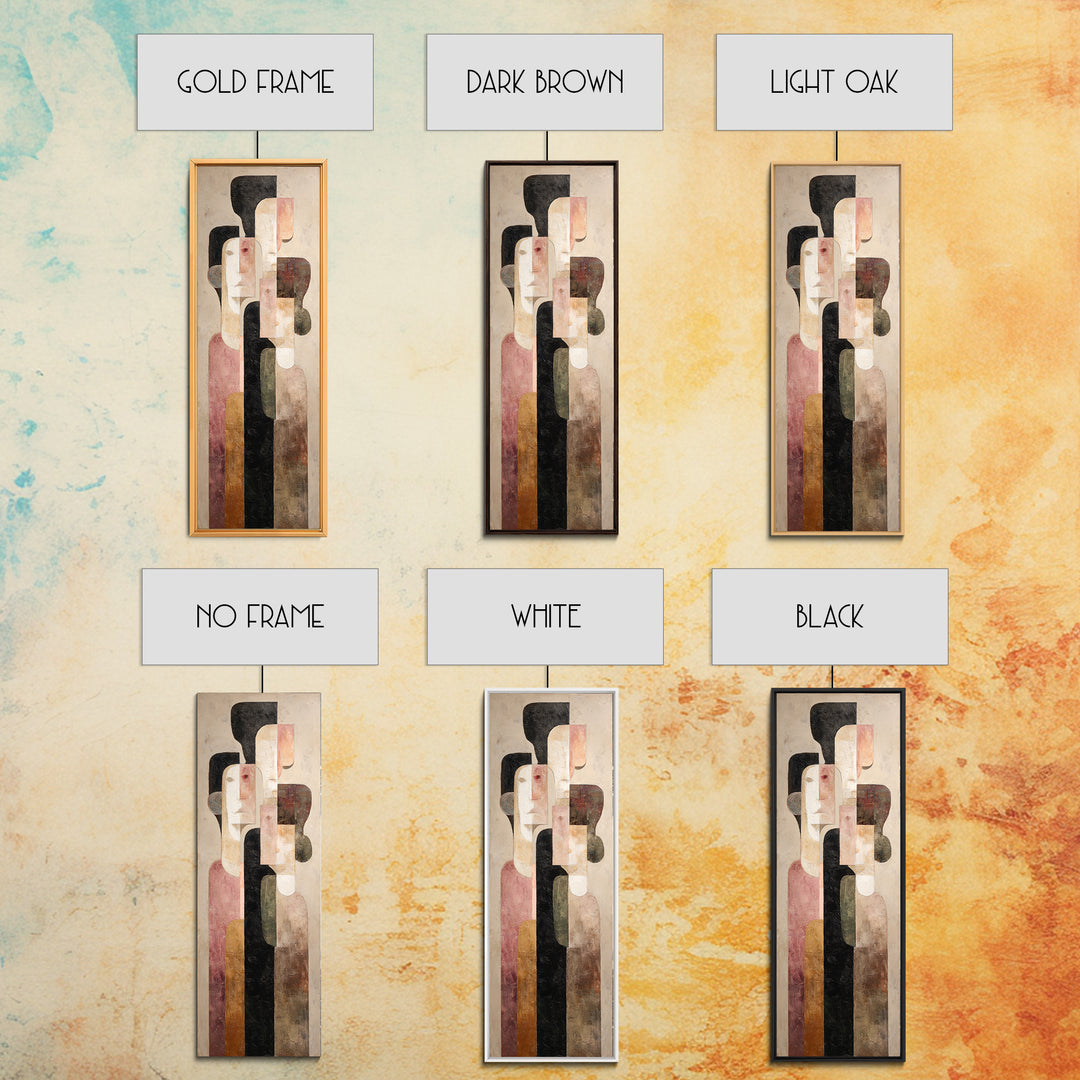 Single Line Couple Embracing Softly Framed Canvas Print, Line Art, Contemporary Art, Living Room Decor, Fine Art, Line, LIN-1x3-62