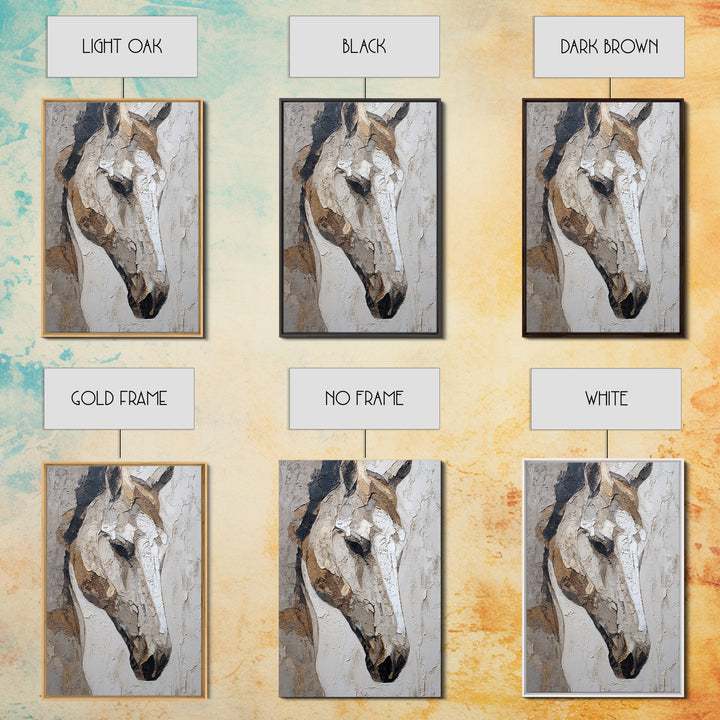 Abstract Horse Formed from Graceful Contour Framed Canvas Print, Line Art, Boho Decor, Living Room Decor, Fine Art, Line, LIN-2x3-12