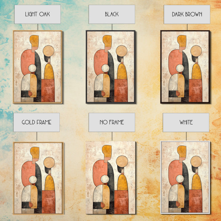 Abstract Family Figures Framed Canvas Print, Line Art, Printable Wall Art, Living Room Decor, Fine Art, Line, Modern Art, LIN-2x3-56