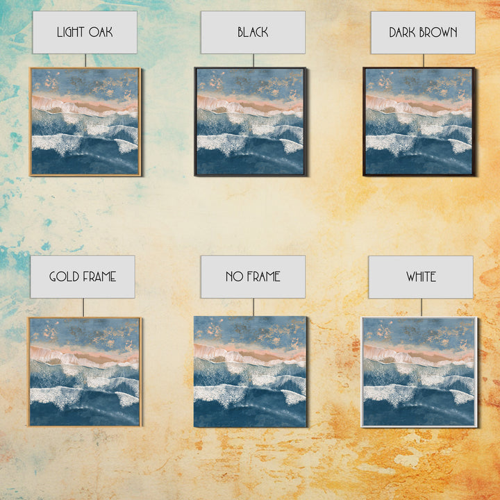 Coastal Aerial Shoreline Framed Canvas Print, Living Room Art, Large Wall Art, Living Room Decor, Living, Dopamine Decor, LIR-1x1-11
