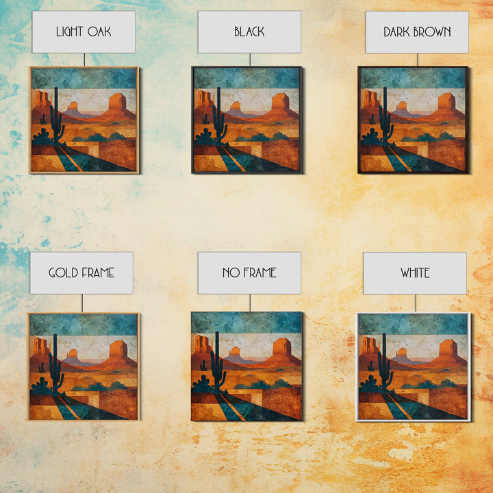 Earthy Desert Landscape Framed Canvas Print, Living Room Art, Wall Decor, Living Room Decor, Oil Painting, Living, Abstract Art, LIR-1x1-12