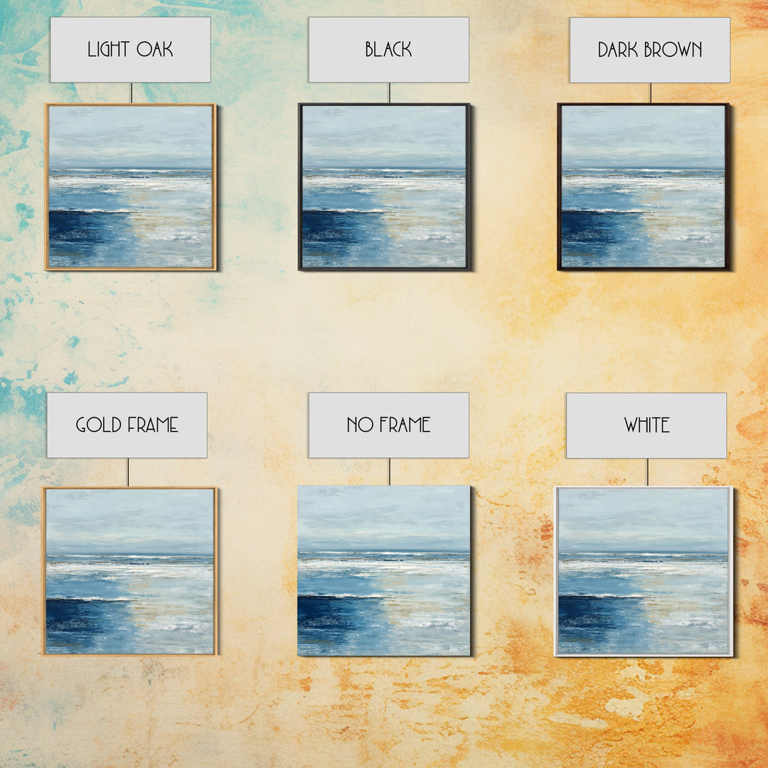 Moody Seascape for Dramatic Focal Point Canvas Print, Living Room Art, Bedroom Wall Art, Living Room Decor, Oil Painting, LIR-1x1-54