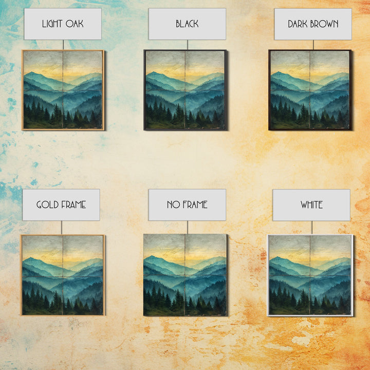 Classic Mountain Panorama for Cozy Interiors Framed Canvas Print, Living Room Art, New Home Gift, Living Room Decor, Living, LIR-1x1-64