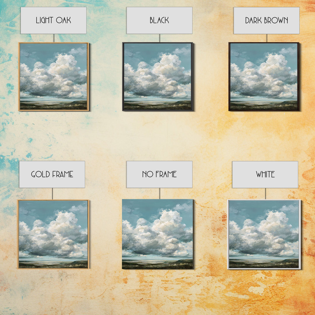Large Cloudscape with Gentle Movement Framed Canvas Print, Living Room Art, Modern Decor, Living Room Decor, Fine Art, Living, LIR-1x1-67