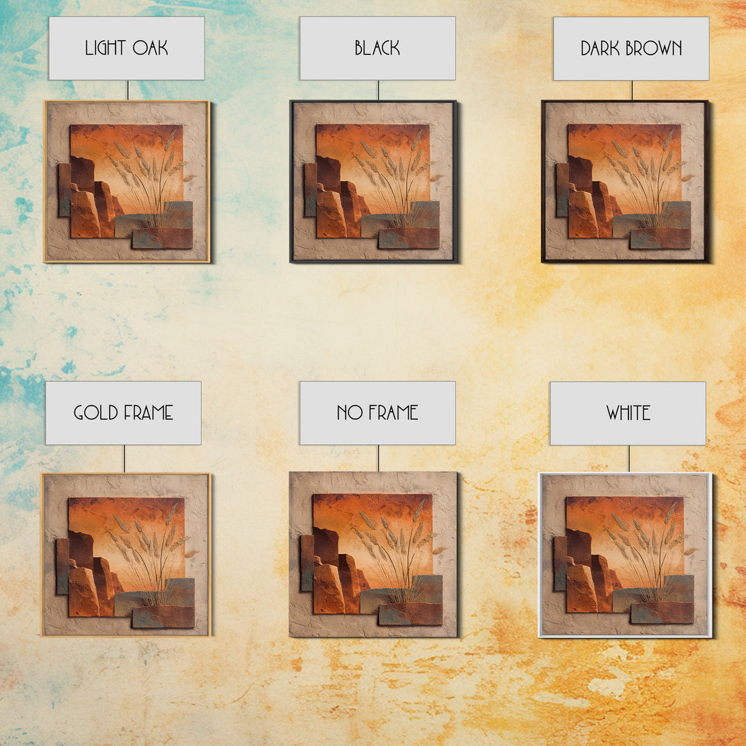 Earthy Desert Landscape Framed Canvas Print, Living Room Art, Dopamine Decor, Living Room Decor, Fine Art, Living, LIR-1x1-84