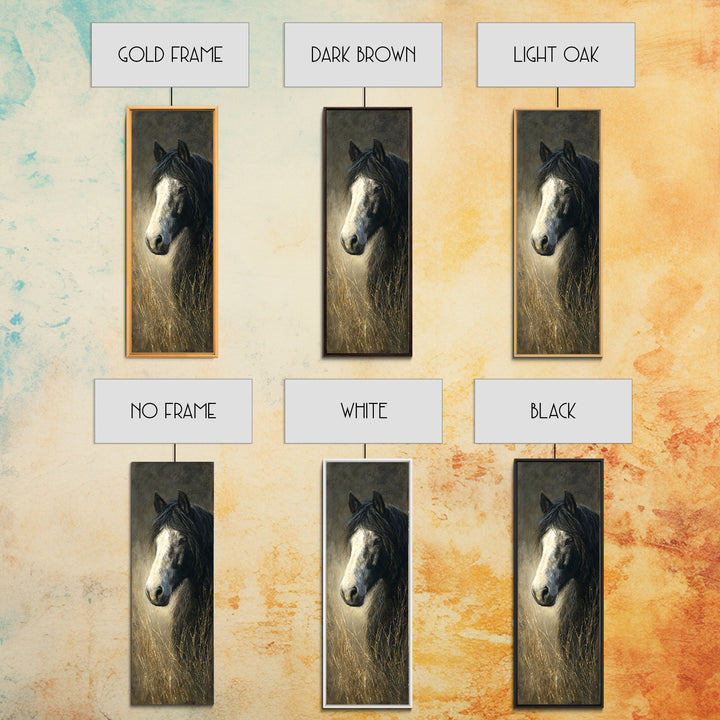 Contemporary Horse Portrait Framed Canvas Print, Living Room Art, Modern Decor, Living Room Decor, Fine Art, Living, Wall Decor, LIR-1x3-46