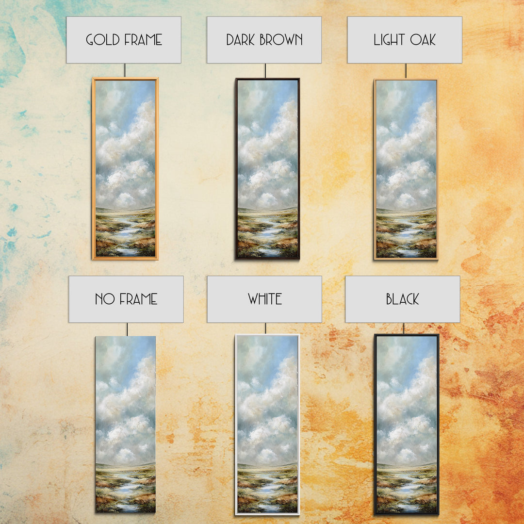 Large Cloudscape with Gentle Movement Canvas Print, Living Room Art, Mid Century Modern, Living Room Decor, Fine Art, Living, LIR-1x3-7
