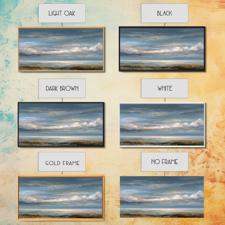 Large Cloudscape with Gentle Movement Canvas Print, Living Room Art, Home, Living Room Decor, Oil Painting, Living, LIR-2x1-39