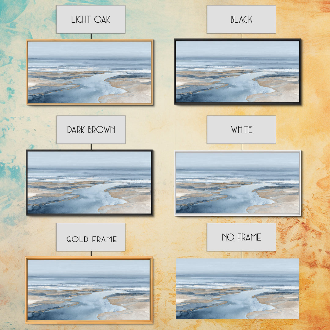 Coastal Aerial Shoreline Framed Canvas Print, Living Room Art, Digital Prints, Living Room Decor, Living, Apartment Decor, LIR-2x1-7