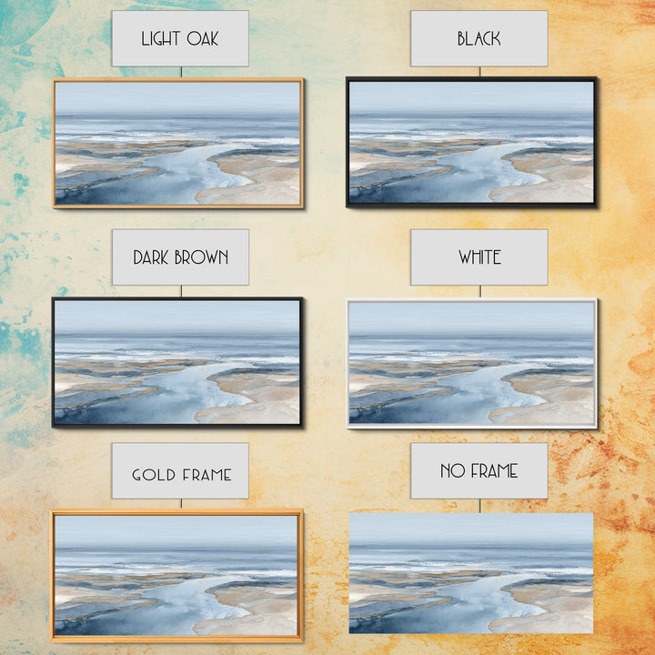 Coastal Aerial Shoreline Framed Canvas Print, Living Room Art, Digital Prints, Living Room Decor, Living, Apartment Decor, LIR-2x1-7