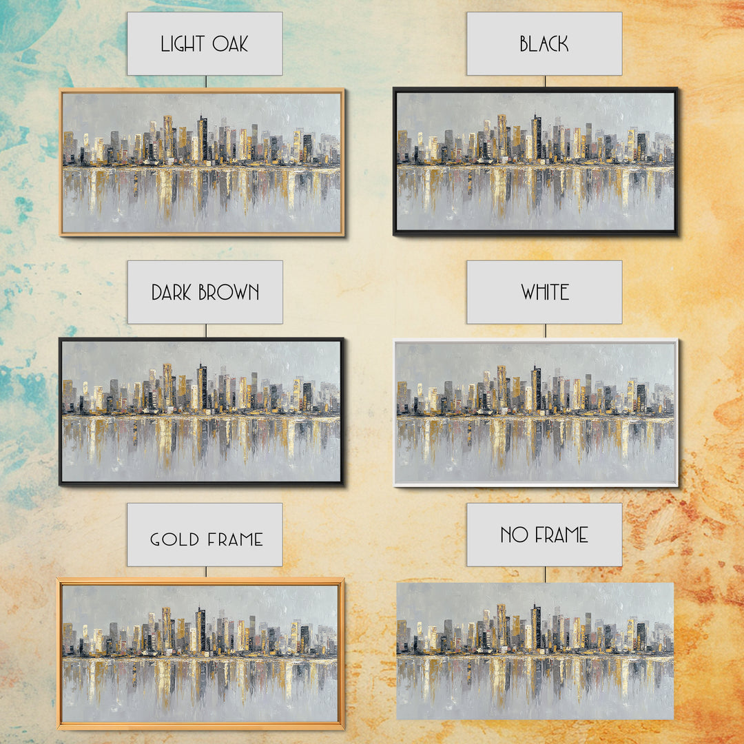 Modern City Skyline Framed Canvas Print, Living Room Art, Home, Living Room Decor, Living, Pet Portraits, Printable Art, LIR-2x1-90