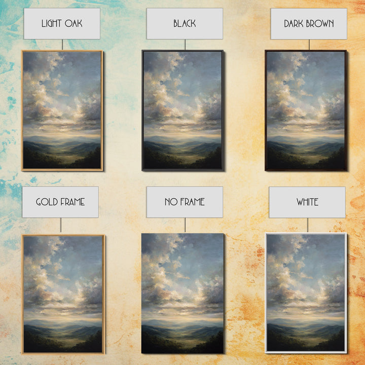 Large Cloudscape with Gentle Movement Framed Canvas Print, Living Room Art, Room Decor, Living Room Decor, Fine Art, Living, LIR-2x3-3
