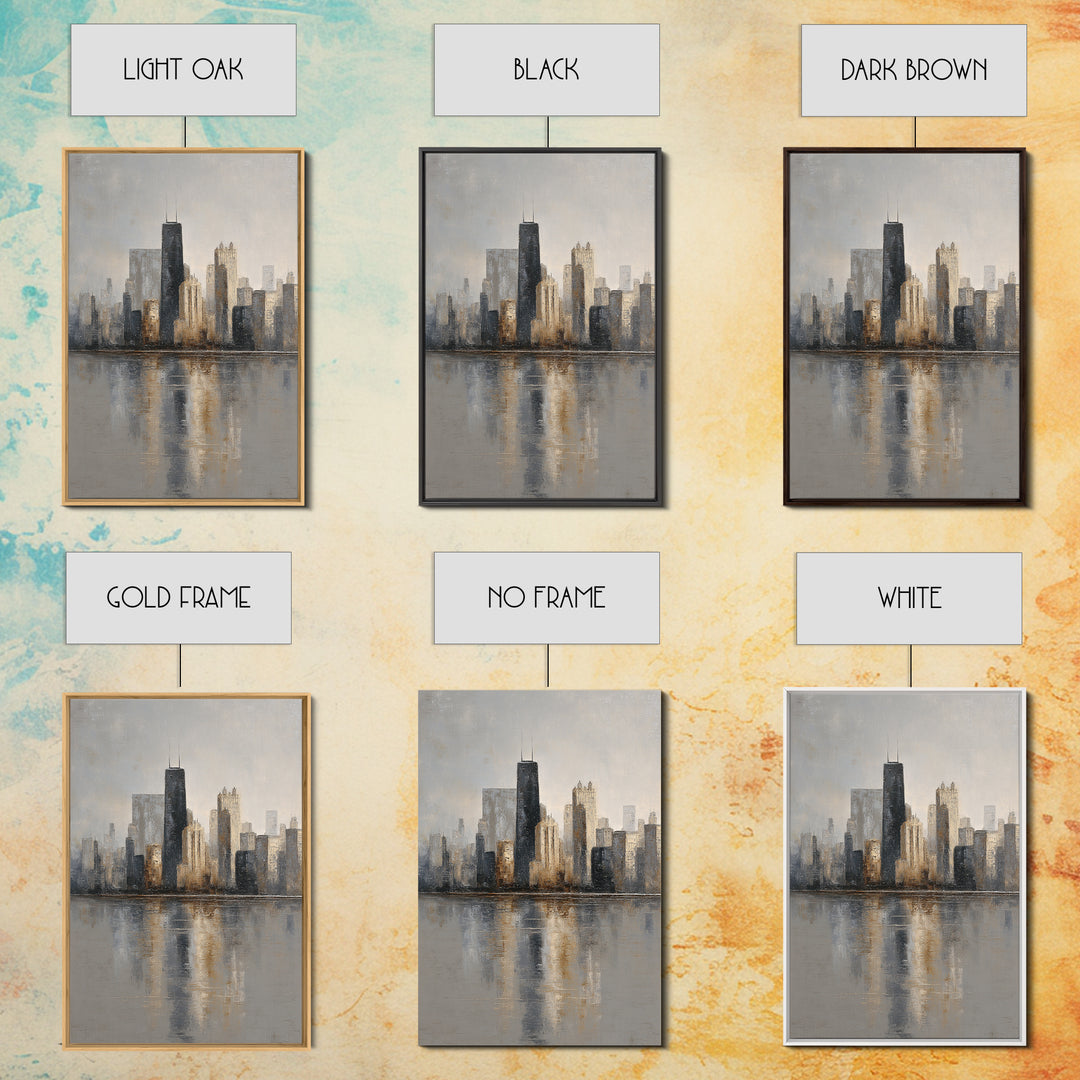Modern City Skyline Canvas Print, Living Room Art, Living Room Decor, Abstract Art, Living, Bedroom Decor, Apartment Decor, LIR-2x3-54