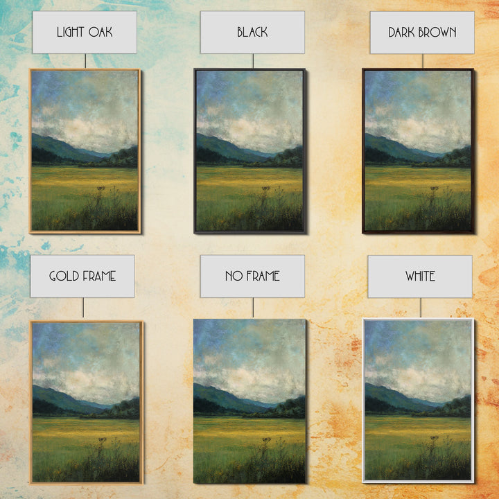 Quiet Meadow Landscape Framed Canvas Print, Living Room Art, Printable, Living Room Decor, Oil Painting, Living, Printable Art, LIR-2x3-55